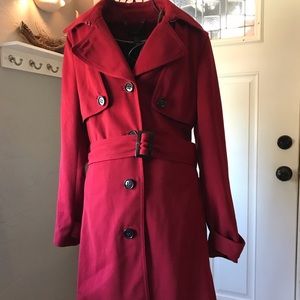 Red trench coat